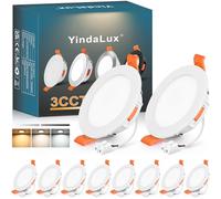 YindaLux Focos LED Interior Techo, 5W 550LM Regulables 3000K 4000K 6000K Downlight LED Techo Empotrable IP44 para Baño Cocina Salon, Corte 65-75mm, AC 220-240V, Pack 10, Blanco