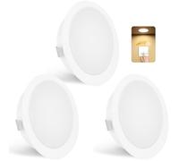 YindaLux - Set de 3 focos LED empotrables regulables 230 V 3 W 3000 K, blanco cálido, 15 mm extra plano, 300 lm, agujero 55 - 58 mm, IP44 foco de baño