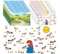 Yinder Juego de 24 kits de manualidades de la oveja perdida para niños, Biblia cristiana 2026, calcomanía religiosa de salmo para escuela dominical, iglesia, aprendizaje en casa