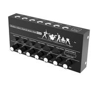 Yindhgdr Mini mezclador de audio estéreo de 6 canales, mezclador de micrófono, expansor de instrumentos para guitarra/teclado eléctrico/amplificador/altavoz