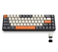 YINDIAO K68 60% Teclado Mecánico Inalámbrico para Juegos,Bluetooth/2.4Ghz, US Layout,QWERTY Layout, Mini Teclado Compacto de 68 Teclas con USB A/Type C Receptor,Hot Swap,Interruptor Rojo (Crepúsculo)