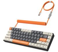 YINDIAO T8 60% Teclado Mecánico para Juegos,US Layout Teclado,Compacto TKL de 68 Teclas,Retroiluminación 18 RGB,Interruptor Marrón,Anti-ghosting,Cable USB-C en Espiral Pro,para PC,Mac,PS4 -Milkshake
