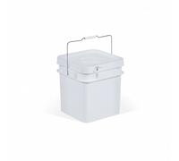 YindiMister Cubeta Cuadrada Caja Organizadora Hermética Alimentos Recipiente Apilable Material Polipropileno Robusto Adecuada para Hogar Oficina Garaje, Blanco, 10L Asa De Hierro