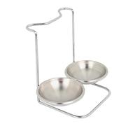 YindiMister Varios Soportes Dobles de Acero Inoxidable para Cucharones, Utensilios de Cocina Y Reposacucharas, Plata C, tal como se describe