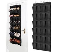 YINENGD 24 Bolsillos Zapatero suspendido, Zapatero colgado, Sistema de Almacenamiento para Colgar, Organizador Armario Negro Zapatero de Pared Porta Multifuncional