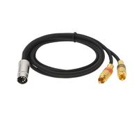 YINETTECH 1 cable de audio DIN macho de 5 pines a 2-RCA macho, cable de audio compatible con Bang compatible con Naim Black de 3 pies