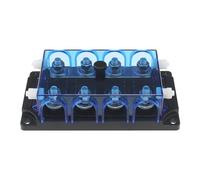 YINETTECH 1 PC Portafusibles para Automóvil de 4 Vías Transparente Azul Compatible con Mega Fusible Compatible con ANM Fusibles Atornillables