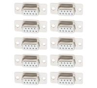 YINETTECH 10 Piezas DB9 RS232 Conector Hembra 9 Pines D-Sub Serie Soldadura Tipo Conector de Juntas Chapadas en Oro para Equipos de Control Automático Decodificador de Computadora