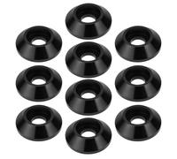 YINETTECH 10 Piezas M6 Arandelas de Perno con Cabeza Hexagonal Negras Arandelas Cónicas de Distribución de Carga de 45° Junta de Cabeza Ahuecada de Aleación de Aluminio para Aplicaciones