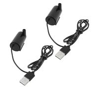 YINETTECH 2 bombas de motor micro sumergibles USB de 3-5 V 1 A CC 3-5 V 1 A, tubo de PVC para pecera, estanque, fuente, acuario, jardín, color negro
