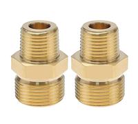 YINETTECH 2 Piezas Acoplador de Lavadora A Presión de Latón 3/8 Pulgada NPT Macho A M22 Adaptador Macho de 14 Mm Montaje 4500 PSI Convertidor de Conector de Rosca Externa