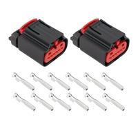 YINETTECH 2 Piezas de Conector de Flujo de Aire Masivo MAF de 6 Pines con 12 Piezas Terminales WPT-1241 Conector de Sensor MAF Compatible con Ford Transit Mk7 Mk8 TDCI 31,6x18,9x24,2mm