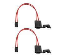 YINETTECH 2 piezas de conector de portafusibles para coche, 32 V, 20 A, extensión de cable de alambre resistente de 16 AWG, pequeño conector de portafusibles para vehículo con 4 piezas de fusibles de