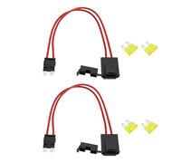 YINETTECH 2 unidades Portafusibles de Coche Conector 32V 20Amp 16AWG Cable de Extensión de Servicio Pesado Portafusibles Medio Conector para Vehículo con 4 Fusibles de 20A para ATM/APM (23cm, Estándar