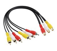 YINETTECH 3 conectores RCA macho a 6 conectores RCA hembra, adaptador divisor de vídeo compuesto, cables de salida, cable chapado en oro, 30 cm para AV DVD TV