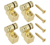 YINETTECH 4 Piezas árboles Cuerdas Rodillos Dobles con Tornillos Montaje Retenedor árbol Cuerdas Guitarras Eléctricas Compatible con Tele Telecaster Strat Stratocaster Compatible con Tele Start Gold