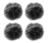YINETTECH 4 piezas de cubierta de micrófono peludas para parabrisas de micrófono, filtro pop compatible con Rode Wireless Go I (1ª generación), color plateado