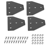 YINETTECH 4 placas de unión exterior en forma de T de 60 x 60 x 4 mm, soporte de junta de 5 agujeros compatible con perfil de extrusión de aluminio con ranura en V de la serie 2020