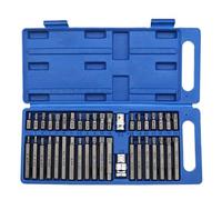 YINETTECH 40 Piezas Juego de Llaves de Vaso con Punta Combinada Punta Torx Hexagonal Triple Cuadrada para 30 Y 75 Mm de Longitud (CR-v) con Llave de Vaso de 3/8 Y 1/2