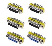YINETTECH 6 Piezas Adaptador DB15 15 Pines 2 Filas Macho A Macho Hembra A Hembra Cable Serie Macho A Hembra Puerto Cambiador Género Acoplador DSUB Adaptador Puerto Convertidor Cable DSUB-RS232-D15