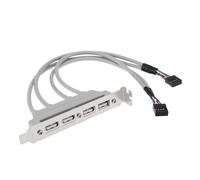 YINETTECH Cable de 4 Puertos USB 2.0 Hembra A 2 Conectores de 9 Pines de Placa Base con Soporte PCI-E