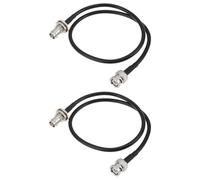 YINETTECH Cable de Extensión para Receptor de Micrófono Inalámbrico 2 Unidades 0,5 M BNC Macho A Hembra Compatible con NU RU IEM Sistemas Inalámbricos
