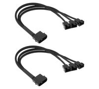 YINETTECH Cable Divisor en Y de 4 Pines A 3 Pines para Computadora 2 Unidades 27 Cm Compatible con Ventiladores de 4/3 Pines
