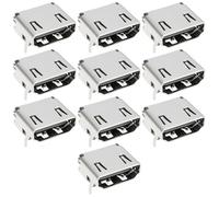 YINETTECH Conector Hembra HDMI de 19 Pines 10 Unidades Conector Dip Derecho para PCB para Ventilador de Ordenador.