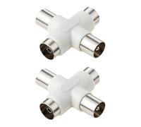 YINETTECH - Distribuidor de antena de 4 vías, receptor de TV de 9,5 mm macho a 9,5 mm hembra de 35 x 39,9 mm, divisor distribuidor de cable coaxial