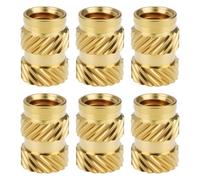YINETTECH Insertos térmicos M5 5 x 10 x 7 mm, insertos roscados moleteados de latón para prototipos de impresión 3D de plástico, paquete de 50