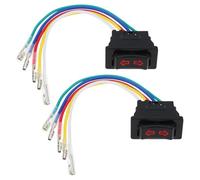 YINETTECH Interruptor de Elevalunas Eléctrico para Coche 2 Unidades 5 Cables 41 X 26 X 21 Mm 12 V/24 V 20 A con Indicador LED Compatible con Coches