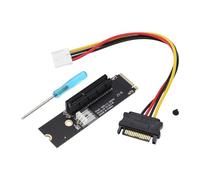 YINETTECH M.2 NGFF a PCI-E X4 ranura Riser Card Key M 2260 2280 SSD Port to PCIE Adapter with SATA Power Cord Compatible with Miner Mining