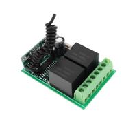 YINETTECH OU-433L2 - Placa receptora de radio de aprendizaje de 2 canales, 12 V, 433 MHz, para control remoto