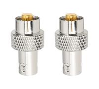 YINETTECH Paquete de 2 adaptadores de antena BNC hembra a cabeza de prueba compatibles con Icom F52D F1100D F1000 50 Ohm plateado