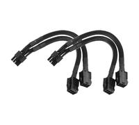 YINETTECH Paquete de 2 adaptadores PCIe GPU dual de 6 pines hembra a 8 pines macho, 22 cm, 18 AWG, compatible con Nvidia