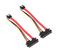 YINETTECH Paquete de 2 unidades de 15 cm compatibles con SATA de 22 pines (7+15) a compatible con datos SATA de 7 pines + cable adaptador de alimentación, compatible con Molex Mini de 4 pines