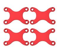 YINETTECH Paquete de 4 almohadillas antigolpes de aleación de aluminio color rojo tipo H de 8 cm x 5,5 cm, compatibles con monopatines de doble patada