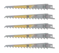 YINETTECH Paquete de 5 hojas de sierra alternante S617K HCS 150 mm 3TPI compatibles con Bosch, compatible con Dewalt