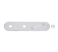 YINETTECH Placa de Control de Interruptor Inclinada Plateada de 160 X 32 Mm Compatible con Fender Telecaster Guitarras Eléctricas