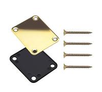 YINETTECH Placa de cuello de guitarra dorada con tornillos de montaje placa trasera de plástico 4 agujeros compatible con guitarra eléctrica Strat Tele bajo