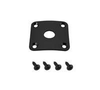 YINETTECH Tapa cuadrada de metal para guitarra eléctrica, 35 x 35 mm, apertura de 10 mm, con tornillos, compatible con Gibson Les Paul para conector de 1/4 pulgadas, color negro