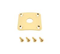 YINETTECH Tapa cuadrada de metal para guitarra eléctrica, 35 x 35 mm, apertura de 10 mm, con tornillos, compatible con Gibson Les Paul para conector jack de 1/4 pulgadas, color dorado