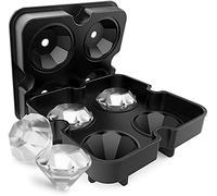 Yinew - Juego de 4 bandejas de cubitos de hielo con tapa, molde de silicona para hacer hielo, recipientes de almacenamiento multifunción de grado alimenticio para whisky, cócteles, jugo