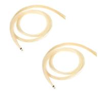 Yinfente 2 madejas de pelo de caballo de semental mongol de 31.5 a 33.5 pulgadas para violín, viola, violonchelo, arco bajo, reemplazo de color negro clásico (blanco)