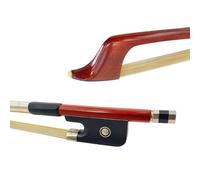 Yinfente Arco de violonchelo de madera brasileña 3/4 natural de pelo de caballo mongol, rana de ébano con incrustaciones circulares, hecho a mano