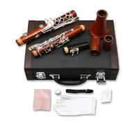 Yinfente Clarinete Intermedio Bb en Madera de Palisandro - Cuerpo Plateado, 17 Llaves, Estuche, Cañas y Almohadillas Incluidas