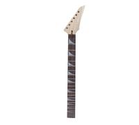 Yinfente Cuello de guitarra eléctrica, 24 trastes, 25.5 pulgadas, madera de arce, diapasón de palisandro, incrustaciones de aleta de tiburón, reemplazo de guitarra (palisandro-diapasón)