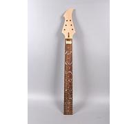 Yinfente Cuello de guitarra eléctrica de 22 trastes, madera de caoba, madera de caoba, diapasón de guitarra de palisandro, incrustaciones de vid de pájaro de fuego en cuellos de guitarra DIY