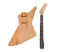 Yinfente Cuello de guitarra eléctrica, madera de caoba, diapasón de palisandro, 22 trastes, longitud de escala de 24.7 pulgadas, incrustaciones de puntos