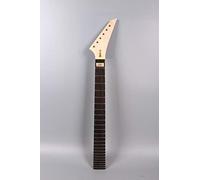 Yinfente cuello de guitarra eléctrica sin terminar, 24 trastes, 25,5 pulgadas, diapasón de palisandro sin incrustaciones de varilla de viga (64 cm)